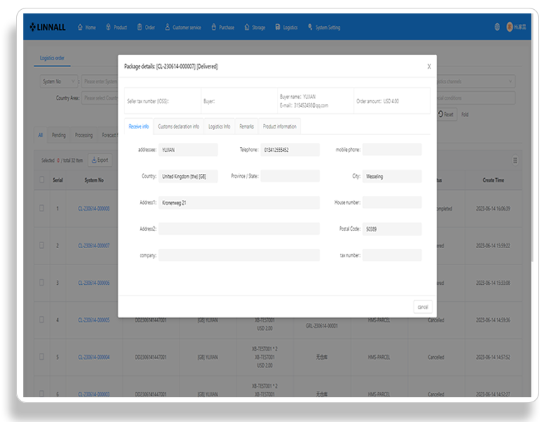 Order management representation.